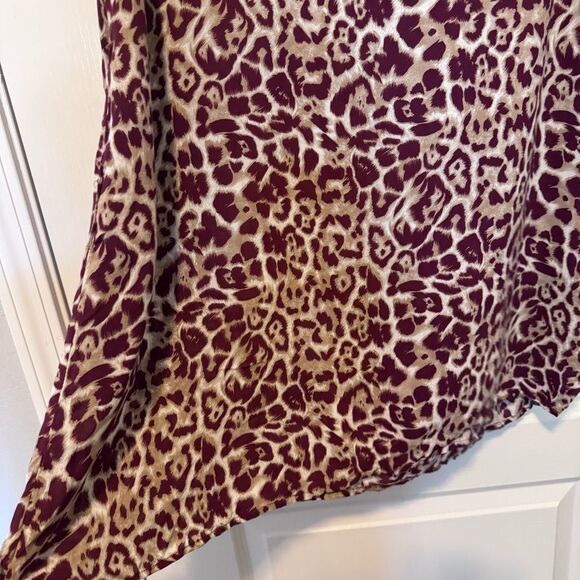 Jodifl Women’s Burgundy Leopard Print Shift Dress NWT Size Large - Picture 5 of 11